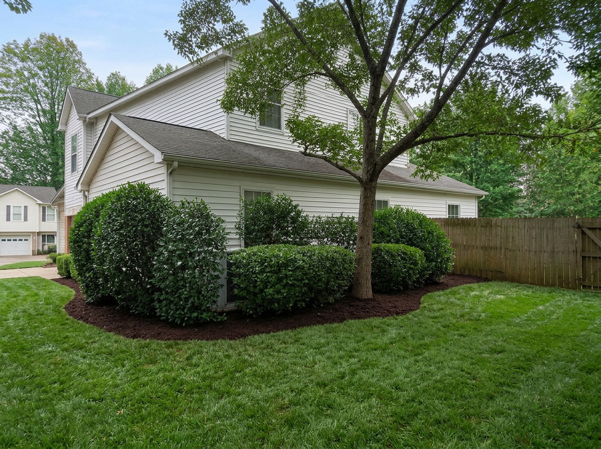 After — Shrubs shaped and defined