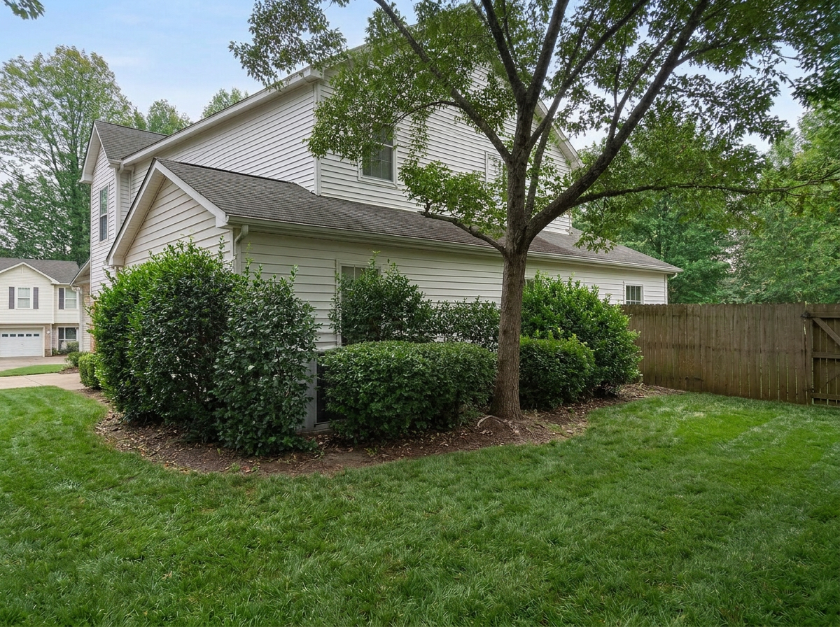Before — Shrubs shaped and defined